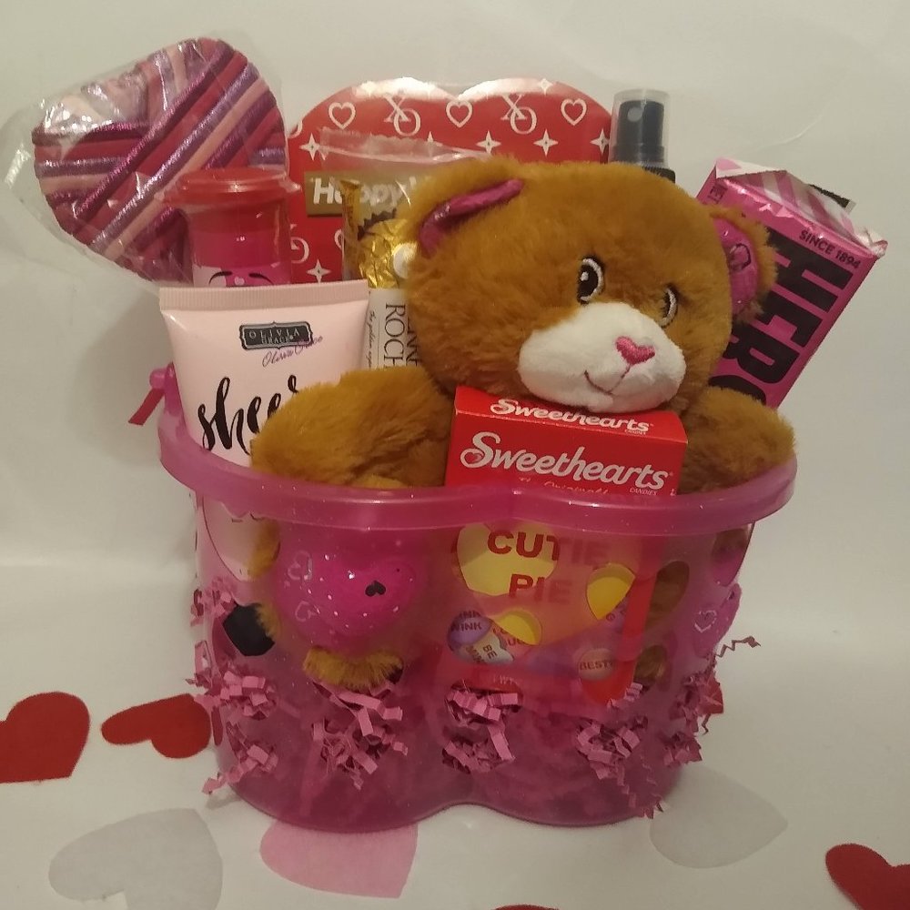 Olivia Grace Sheer Peony Valentines Gift Basket